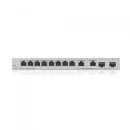 Коммутатор ZYXEL XGS1210-12-ZZ0101F 8xGE, 2x1/2,5GE, 2xSFP+, настольный, бесшумный