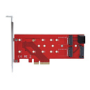 ORIENT C298E, Переходник PCI-E 4x->NGFF (M.2) M-key PCI-E SSD + 2xSATA->2xNGFF (M.2) B-key SSD, тип 2230/2242/2260/2280, SATA кабель - 2шт. в комплект