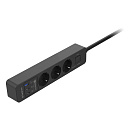 Harper Сетевой фильтр с USB зарядкой UCH-340 Black QC3.0 (3 роз.,1,5м., 3 x USB (max 4.8A), 4000W) {H00003195}