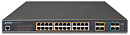 Коммутатор PLANET Technology Corporation PLANET L2+/L4 24-Port 10/100/1000T 75W Ultra PoE with 4 shared SFP + 4-Port 10G SFP+ Managed Switch, with Hardware Layer3 IPv4/IPv6 Static