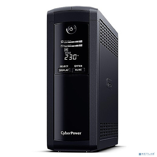 CyberPower VP1200ELCD ИБП {Line-Interactive, Tower, 1200VA/720W USB/RS-232/RJ11/45 (4 + 1 EURO), 12В/7,2 Ач х 2}