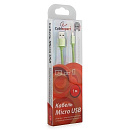 Cablexpert Кабель USB 2.0 CC-S-mUSB01Gn-1M, AM/microB, серия Silver, длина 1м, зеленый, блистер