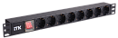 Панель питания распределительная ITK PDU 8 розеток нем. ст, с LED выкл, 1U, без шнура, вх. С14