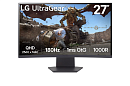 Монитор 27 " LG 27GS60QC-B, VA, 2560x1440, 1ms , 300cd, 180Hz, HDMIx2+DP, Curved 1000R black, Ex