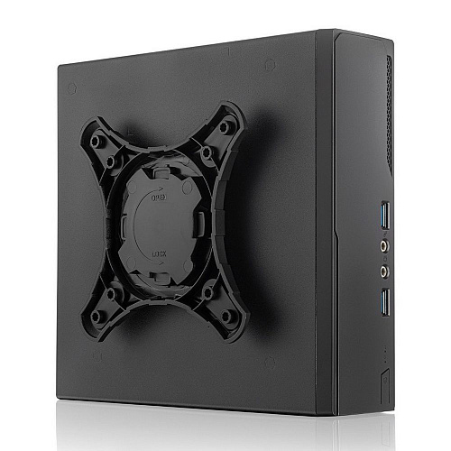Корпус FoxLine Foxline FL-103-AD120-DC (2L) |FL-103-AD120-DC| mITX 120W ext., DC-converter, 2xUSB3.0, 1x40mmFan, |FL-103-AD120-DC| Black, VESA, powerc