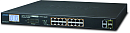 Коммутатор Planet 16-Port 10/100TX 802.3at PoE + 2-Port Gigabit TP/SFP Combo Ethernet Switch with LCD PoE Monitor (300W)