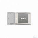 NTSS Шкаф настенный телекоммуникационный NTSS W 6U 600х600х370мм, 2 профиля 19, дверь стеклянная, боковые стенки съемные, задняя стенка, разобранный,