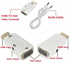 Переходник аудио-видео Premier 5-983AC HDMI (m)/VGA (f)/Jack 3.5 (f) белый