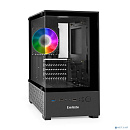 Exegate EX298221RUS Корпус Minitower ExeGate i3 SEA (mATX, без БП, 1*USB+1*USB3.0, HD аудио, черный, 1 вент. 12см с RGB подсветкой, передняя и боковая