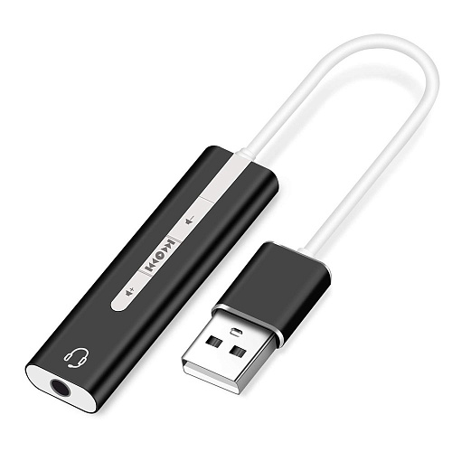 ORIENT AU-04PLB, Адаптер USB to Audio (звуковая карта), jack 3.5 mm (4-pole) для подключения телефонной гарнитуры к порту USB, кнопки: громкость +/-,