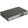 Коммутатор D-Link SMB D-Link DGS-1210-10P/ME/B1A Управляемый L2 с 8 портами 10/100/1000Base-T и 2 портами 1000Base-X SFP (8 портов PoE 802.3af/at, PoE-бюджет 78
