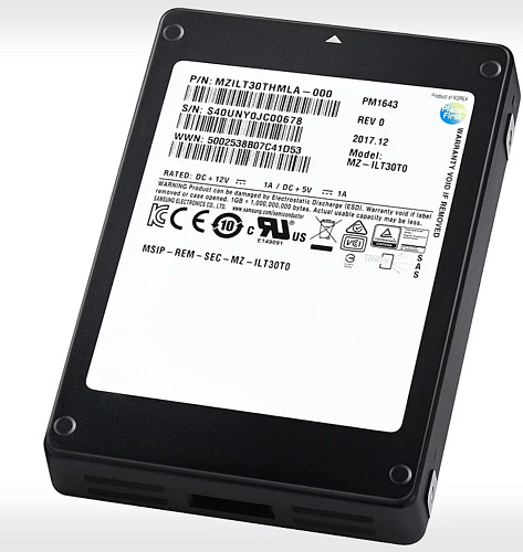 Накопитель Samsung Твердотельный SSD 7680GB PM1643 2.5" SAS 12Gb/s TLC R/W 2100/2000 MB/s R/W 400K/70K IOPs DWPD1