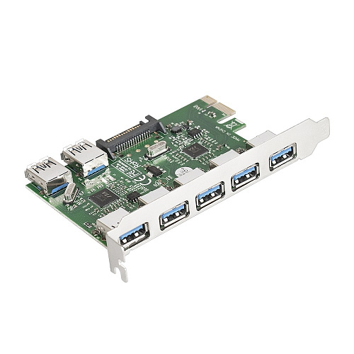 Контроллер Exegate EX283717RUS EXE-317 PCI-E 2.0, 5*USB3.0 ext + 2*USB3.0 int, разъем доп.питания (OEM)
