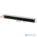 REM Блок розеток Rem-10 без шнура с выкл., 5 Schuko, 5 IEC 60320 C13, вход IEC 60320 C14, 10A, алюм., 19" (R-10-5S-5C13-V-440-Z)