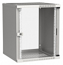 Шкаф коммутационный ITK Linea WE (LWE3-15U66-GF) настенный 15U 600x600мм пер.дв.стекл направл.под закл.гайки 50кг серый 550мм 22.3кг 200град. 715мм IP