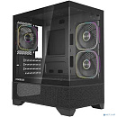 Powercase Корпус Vision Micro M4B, Tempered Glass, Type-C, 3x 120mm ARGB PWM Fan, чёрный, mATX (CVMM4B-A3)