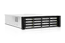 Рекомендован для подключения 64 каналов IP-камер с записью в архив и трансляции видеопотоков в клиентское ПО. Двухпроцессорная серверная платформа + а