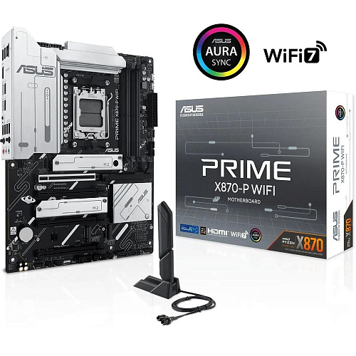 Материнская плата ASUS PRIME X870-P WIFI AM5 ATX 4xDDR5 4xPCIEx16 4xM.2 2xUSB-C HDMI 2.5GLAN Wi-Fi 7