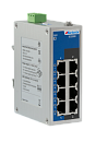 Неуправляемый промышленный Fast Ethernet коммутатор, 8 x 100M RJ45, питание 12~48VDC, монтаж на DIN-рейку