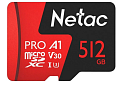 Netac P500 Extreme PRO 512GB MicroSDXC V30/A1/C10 up to 100MB/s, retail pack card only