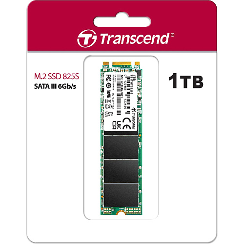 Твердотельный накопитель/ Transcend SSD 825S, 1000GB, M.2(22x80mm), SATA3, 3D TLC, R/W 550/500MB/s, IOPs 55 000/72 000, TBW 360, DWPD 0.3 (3 года)