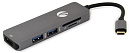 Кабель-адаптер/ Кабель-адаптер USB3.1 Type-CM-->HDMI+2*USB3.0+TF+SD docking space, Aluminum Shell, VCOM <CU430M>