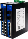 Управляемый промышленный Full Gigabit Ethernet коммутатор 2 уровня, 8 x 1G RJ45, 4 x 1G SFP, питание 2 x 12~60VDC, монтаж на DIN-рейку