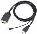 Кабель-переходник аудио-видео Premier 5-983AU HDMI (m)/VGA (m) 1.8м. черный (5-983AU 1.8)