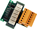 Плата расширения для контроллеров серий I-7188XB/XG/EX/EG, μPAC-7186EX/EG/FD/SM, 4 канала DI и 6 каналов реле