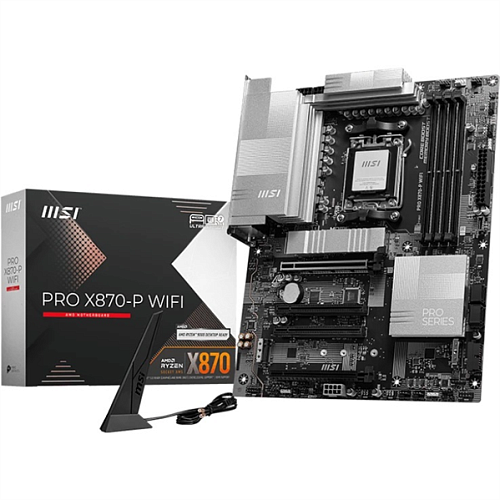 Материнская плата MSI PRO X870-P WIFI,X870,AM5,4DDR5,4PCI-Ex16,3M.2,4SATA3,1USB4,1USB3.2 Gen2x2,3USB3.2 Gen2,4USB