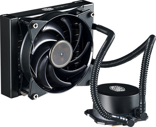 Система охлаждения/ Cooler Master MasterLiquid Lite 120 (180W, 120mm, fans: 1x120mm/66.7CFM/30dBa/2000rpm, 1200/115X/2066/2011-V3/2011/AM5/AM4/AM3