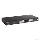 D-Link DGS-1100-26MPV2/A3A Настраиваемый L2 коммутатор с 24 портами 10/100/1000Base-T и 2 комбо-портами 1000Base-T/SFP (24 порта PoE 802.3af/at, PoE-б