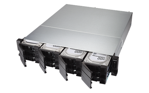 Сетевое хранилище без дисков SMB QNAP TS-1283XU-RP-E2124-8G 12-Bay NAS (12x 2.5"/3.5" SATA HDD/SSD), Intel Xeon E-2124 4-core 3.3 GHz (up to 4.3 GHz)