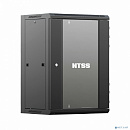 NTSS Шкаф настенный телекоммуникационный NTSS W 15U 600х600х770мм, 2 профиля 19, дверь стеклянная, боковые стенки съемные, задняя стенка, разобранный,