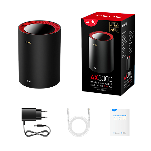 Wi-Fi Mesh-система/ AX3000 Wi-Fi 6 Mesh 2.5G Solution 1-Pack, Dual-Band, Chipset MT7981BA+MT7976CN+RTL8221B, 802.11ax/ac/a/b/g/n, 2402Mbps at 5GHz