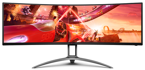 49" AOC AG493UCX Curved 1800R 5120x1440 120Гц VA LED 32:9 4ms 2*HDMI DP USB-C/4xUSB3.2 80M:1 3000:1 178/178 550cd Tilt HAS Swivel Speakers 2*5w Black