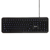 Клавиатура Gembird KB-200L черный USB {104 клавиши, доп. функции (Fn), подсветка синяя, кабель 1.45м}