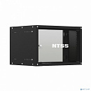 NTSS Шкаф настенный телекоммуникационный NTSS LIME 6U 550х600х370мм, 2 профиля 19, дверь стеклянная, боковые стенки несъемные, разобранный, черный RAL