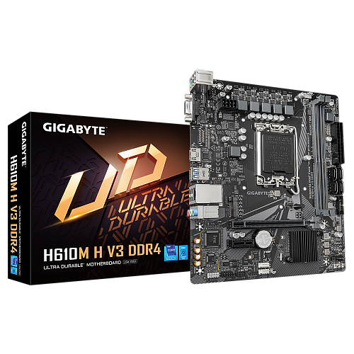 Материнская плата/ MB GIGABYTE INTEL H610 s1700, 2xDDR4(64GB), D-SUB/HDMI 2.1, 1xPCIe 4.0x16, 1xPCIe 3.0, 1xLAN, 4xSATA 6Gb/s, 1xM.2, 2xUSB 3.2,