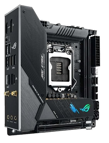 ASUS ROG STRIX Z490-I GAMING, LGA1200, Z490, 2*DDR4 , DP+HDMI, SATA3 + RAID, Audio, 2,5Gb LAN, USB 3.2*9, USB 2.0*4, mITX ; 90MB13A0-M0EAY0