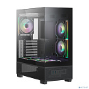 XASTRA Корпус Q500 3ARGB-C10 Black E-ATX/Aquarium/Screewless/ 3x120mm ARGB PWM FM fans/Argb+PWM HUB 10port/ Q500-3FM12A-C10