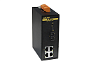 Управляемый коммутатор c 4 портами 10/100Base-T(X) (разъем RJ45), 1 портом 100Base-FX (многомод, разъем ST, 5 км), два входа питания 24/48 В пост.