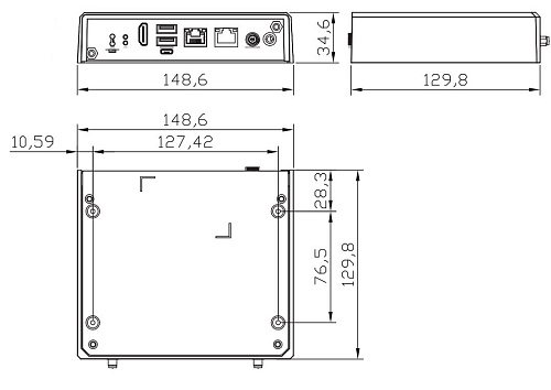 Промышленный безвентиляторный компьютер AIE100-ONX-16GB