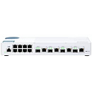 Коммутатор/ QNAP QSW-M408-4C 10 Gbps managed switch with 4 SFP + ports, combined with RJ-45, 8 1 Gbps RJ-45 ports, bandwidth up to 96 Gbps, JumboFrame