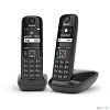 gigaset [l36852-h2816-s301] as690(a) duo р/телефон dect rus черный (труб. в компл.:2шт) аон