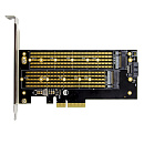 ORIENT C301E, Переходник PCI-Ex4->NGFF (M.2) M-key PCI-E SSD + SATA->NGFF (M.2) B-key SSD, тип 2230/2242/2260/2280/22110, SATA кабель и 2 планки крепл