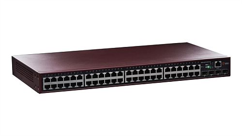 Коммутатор QTECH Управляемый уровня L2+, 48 портов 10/100/1000BASE-T, 4 порта 100/1000BASE-X SFP, встроенный БП разъем питания на задней панели, 100-2