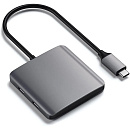 USB-C хаб Satechi Aluminum 4 порта Интерфейс USB-С. Цвет: Серый космосSatechi Aluminum 4 Port USB-C Hub - Space Grey