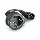 Wize AAC10-EU-C14-0.15M Кабель сетевой, 0.15 м, Schuko-C14, 10 А, для UPS, черный, пакет (121644)