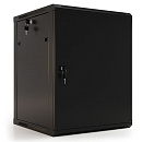 Шкаф Hyperline TWB-0966-SR-RAL9004 настенный 9U 500x600х600мм, металлическая передняя дверь с замком, две боковые панели, цвет черный (RAL 9004) (раз